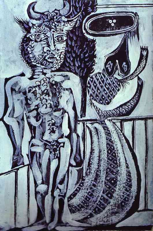 Pablo Picasso - Minotaur and His Wife, 1937
